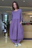 Made in Italy Cooper Needlecord Cocoon Dress Dewberry